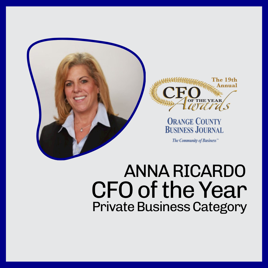 Anna Ricard named CFO of the Year - Private Business by the Orange County Business Journal 2026